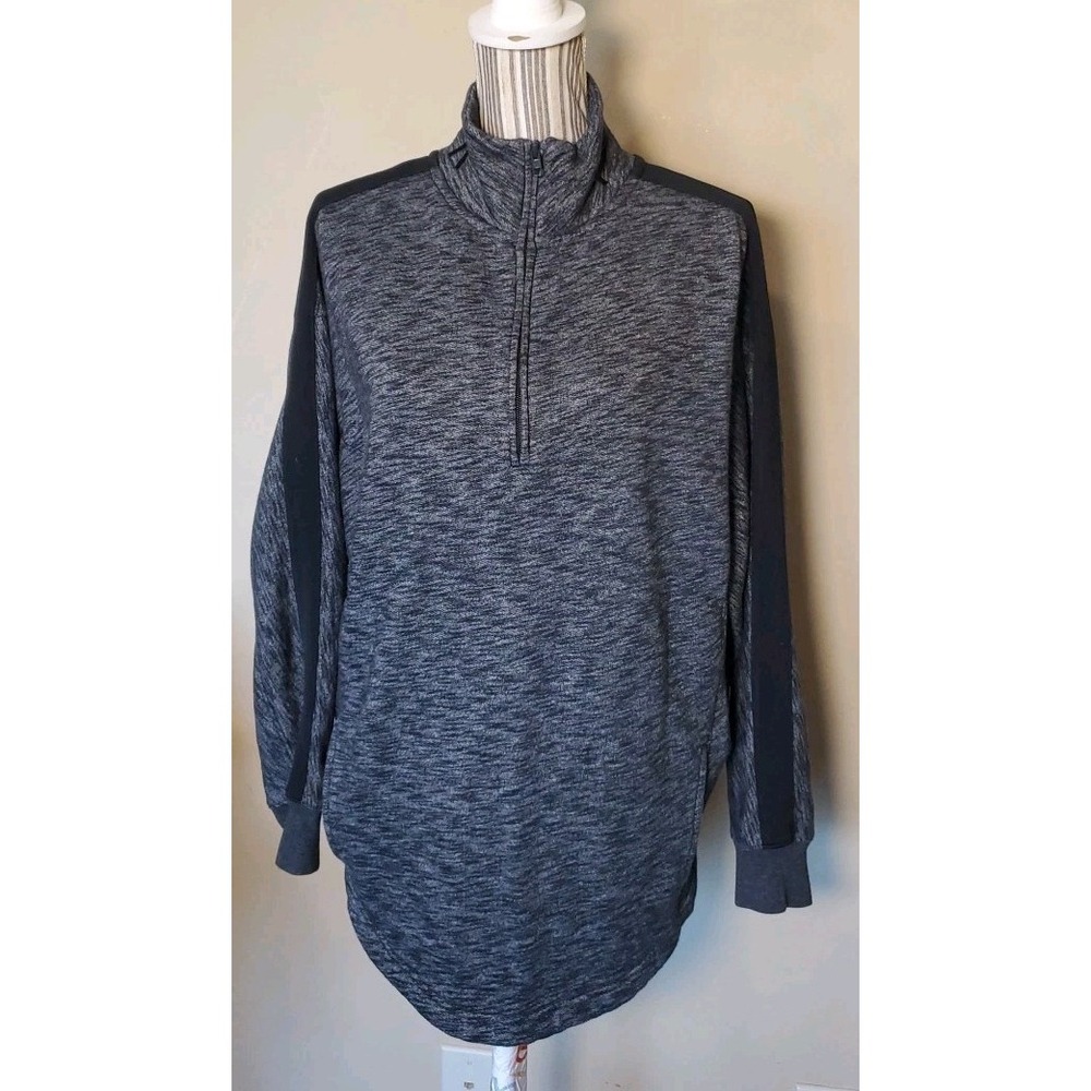 Pink by Victoria Secret Sweater Gray Pullover 1/2 Zip Fleece Cozy Size Small